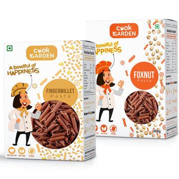 CookGarden FingerMillet & Foxnut Pasta 300g | Vegan | High Protein | Pack of 2